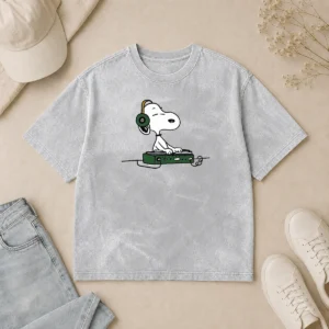 Top Snoopy Peanuts Playing DJ Washed T-Shirt