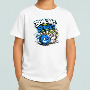 Funny Pretty Bowling For Strike Fun Grunge Streetwear Kids T Shirt in colorful print on a short-sleeve cotton tee for children