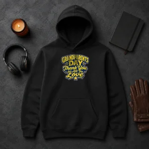 Pretty Grandparents Day Thank You Cartoon Typography Hoodie