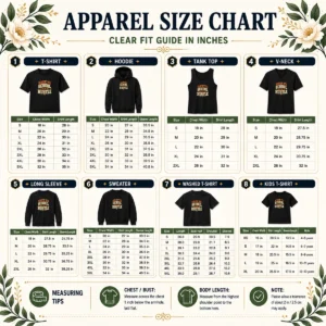 Size chart for Premium Back To School Hustle Vintage with measurements in inches and cm