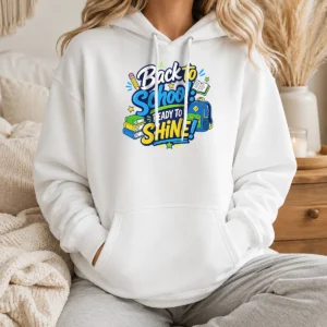 Good Official Back To School Ready To Shine Typography Hoodie