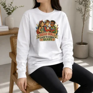Funny Back To School Squad Goals Retro Distressed Long Sleeve Shirt