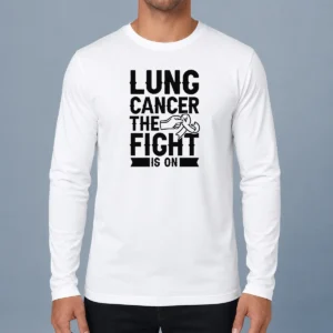 Nice Pretty Lung Cancer The Fight Is On Awareness Ribbon Support Warrior Survivor Long Sleeve Shirt