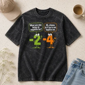 Top Geek Math Numbers 2 Minus 4 Humor Joke Shirt - Image 8