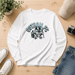 Pretty Kid'S Gotham FC Soccer Player Grey Long Sleeve Shirt
