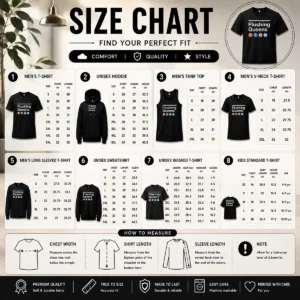 Size chart for Good Flushing Queens L F G M New York Mets Baseball with measurements in inches and cm