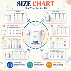 Size chart for Official Sin Con Tan Gerine showing measurements in inches and cm