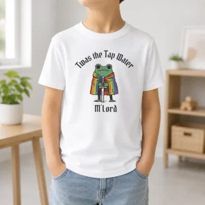 Nice Twas The Tap Water Frog LGBTQ Pride Kids T-Shirt