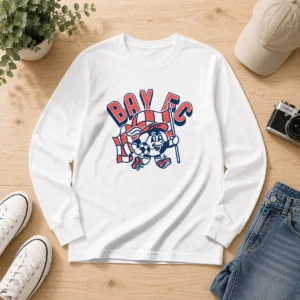 Hot Kid'S Bay FC Soccer Player Ash Long Sleeve Shirt