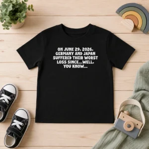 Pretty On June 29 2026 Germany And Japan Suffered Their Worst Loss Since...Well, You Know Kids T-Shirt