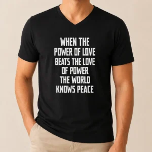 Pretty Nice When The Power Of Love Beats The Love Of Power The World Knows Peace Pretty V-Neck Shirt