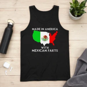 Good Made In America With Mexican Parts Map Of United States And Mexico Flag Tank Top
