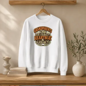 Pretty Grandparents Day Vintage Heartbeat Tribute Sweater