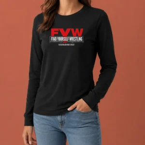 Top FYW Find Yourself Wrestling Established 2022 long sleeve shirt in black with white text design
