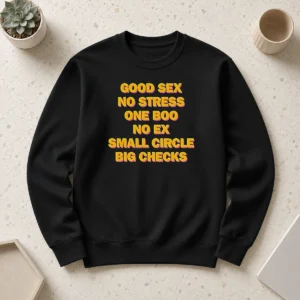 Good Nice Sex No Stress One Boo No Ex Small Circle Big Checks Sweater