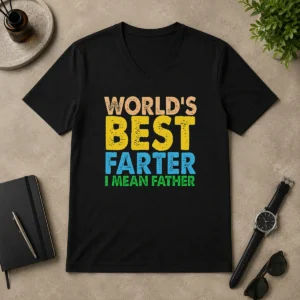 Original Good World'S Best Farter Funny Humor Dad Fathers Day V-Neck Shirt
