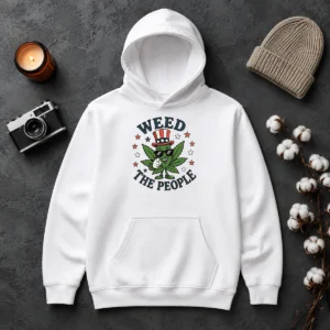 Awesome Weed The People Cannabis Uncle Sam Character Patriotic Leaf Symbol Hoodie