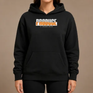 Original Produce By Orange Crush Logo Hoodie in soft cotton blend with front logo print and adjustable drawstring hood