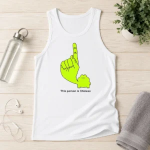 Top This Person Is Chinese Green Frog Pointing Finger Meme Tank Top