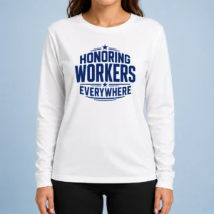 Nice Awesome Labour Day Workers Pride Line Art Long Sleeve Shirt
