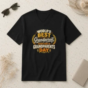 Nice Grandparents Day Typography Shirt Celebrating Family Love V-Neck Shirt