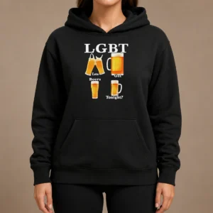 Pretty LGBT Lets Get Beers Tonight Beer Drinking Humor Hoodie