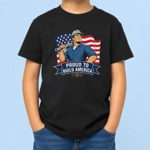Funny Labour Day Proud Blue Collar Worker Vector Kids T-Shirt