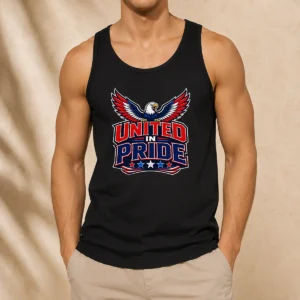 Pretty United In Pride Eagle Typography Tank Top