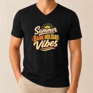 Nice Summer Bank Holiday Cozy Typography Family Gatheri V-Neck Shirt