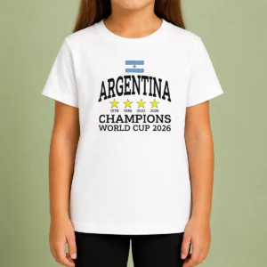 Hot Argentina Champions FIFA World Cup 2026 Kids T-Shirt
