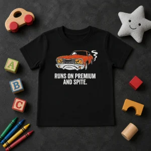 Official Runs On Premium And Spite Muscle Car Kids T-Shirt