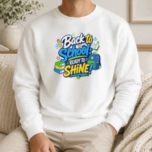 Good Official Back To School Ready To Shine Typography Sweater