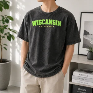 Pretty Wiscansin University College Funny Parody Washed T-Shirt