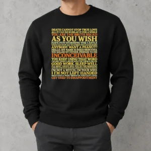 Happy Original The Princess Bride Movie Quotes Collage Sweater