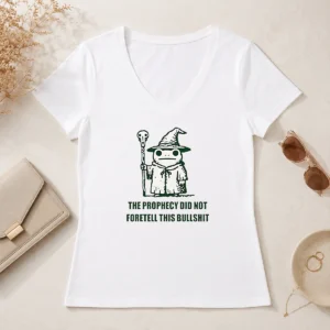Hot Pretty Wizard Frog The Prophecy Did Not Foretell This Bullshit V Neck Shirt in dark color, soft fabric, short sleeves