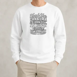 Top Original Family Celebration Thank You Grandma Grandpa Line Art Sweater