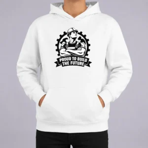 Pretty Funny Labour Day Proud Worker Silhouette Hoodie