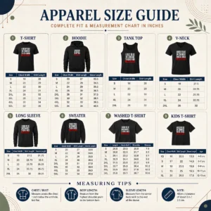 Size chart for Funny I Used To Be In Charge Then I Had A Granddaughter with measurements in inches and cm