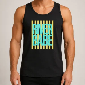 Awesome River Babe Retro Stripes Sunshine Tank Top