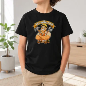 Pretty Labour Day Proud Worker Cartoon For Hardworking Heroes Kids T-Shirt