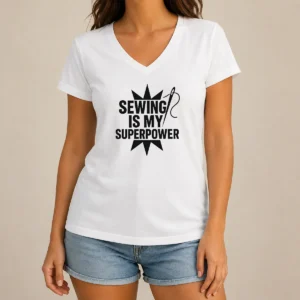 Awesome Sewing Is My Superpower Seamstress Quilting V-Neck Shirt