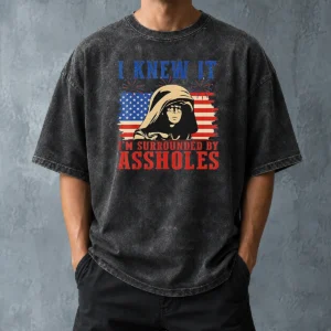 Official Dark Helmet I Knew It Im Surrounded By Assholes Spaceballs Washed T-Shirt