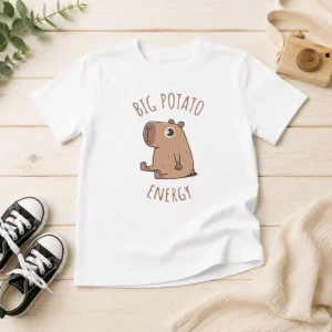 Original Big Potato Energy Capybara Kids T-Shirt