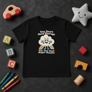 Good You Don'T Need Therapy You Just Need Bigger Muscles Kids T-Shirt