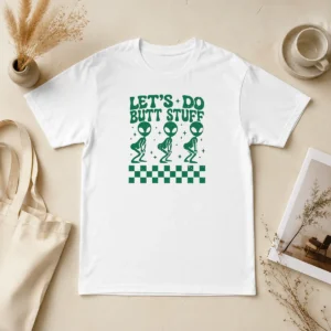 Hot Funny Aliens Let'S Do Butt Stuff Checkerboard Novelty Meme