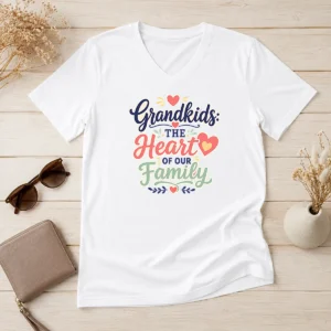 Official Funny Heartwarming Grandparents Day Vector V-Neck Shirt