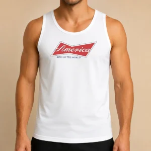 Premium Pretty America King Of The World Patriotic USA Tank Top