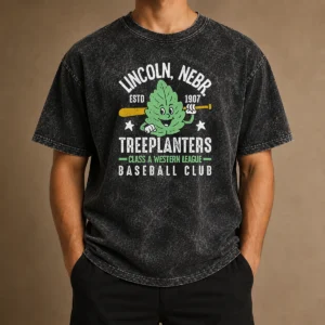 Awesome Lincoln Treeplanters Nebraska Vintage Baseball Team Washed T-Shirt
