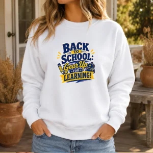 Top Back To School Gear Up For Learning Retro Distressed Sweater