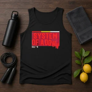 Hot System Of A Down Berlin Germany Olympiastadion On July 8 2026 Down Text tank top front view with bold graphic print